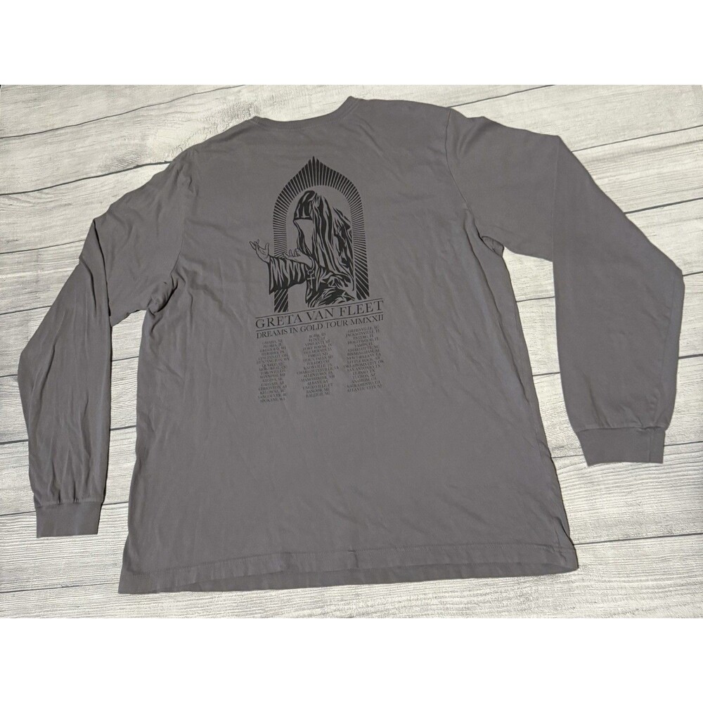 GRETA VAN FLEET Dreams In Gold Tour Shirt Men’s Size 2XL Rock band Gray Tee
